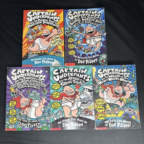 Other - Lot Of 5 Captain Underpants (Paperback Book Lot) By Dav Pilkey